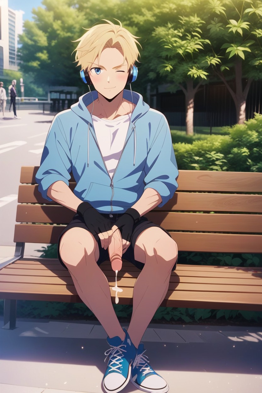 Sitting Down, 18+, Open Legs AI Gay Porn