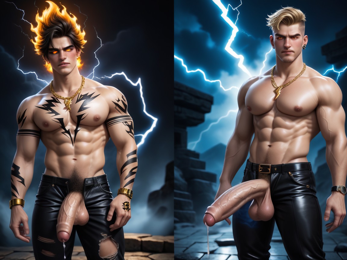 Tattoos On Face, Intense Fucking, Adrien Agreste As God Of Thunder AI Gay Porn