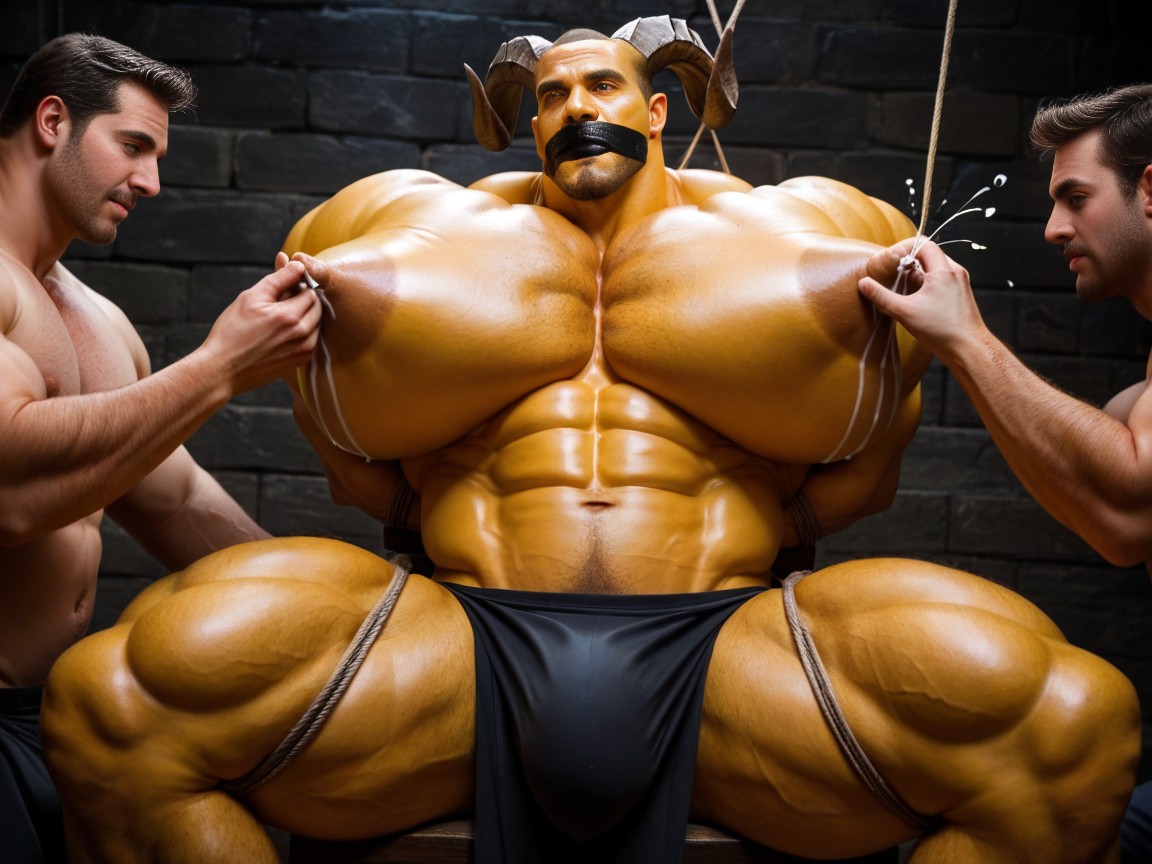 Dungeon, Nipple Pinch, Hands Tied Behind Back AI Gay Porn