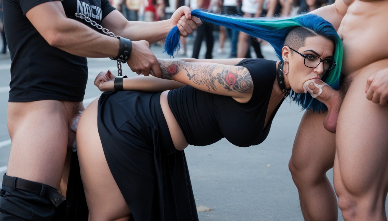 Ssbbw, Huge White Cock Only, Protest Sign Placard In Her Hand AI Porn