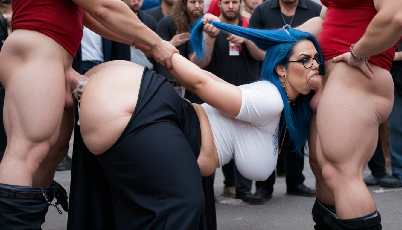 Arms Behind Back, Extremely Large Ass, Spitroast AI Porn