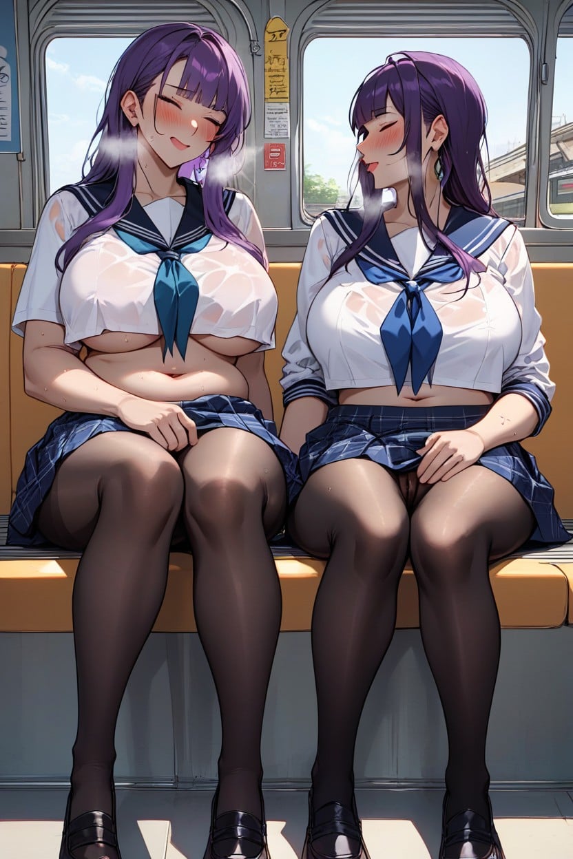 Blunt Bangs, Blushing, Close Mouth Hentai AI Porn