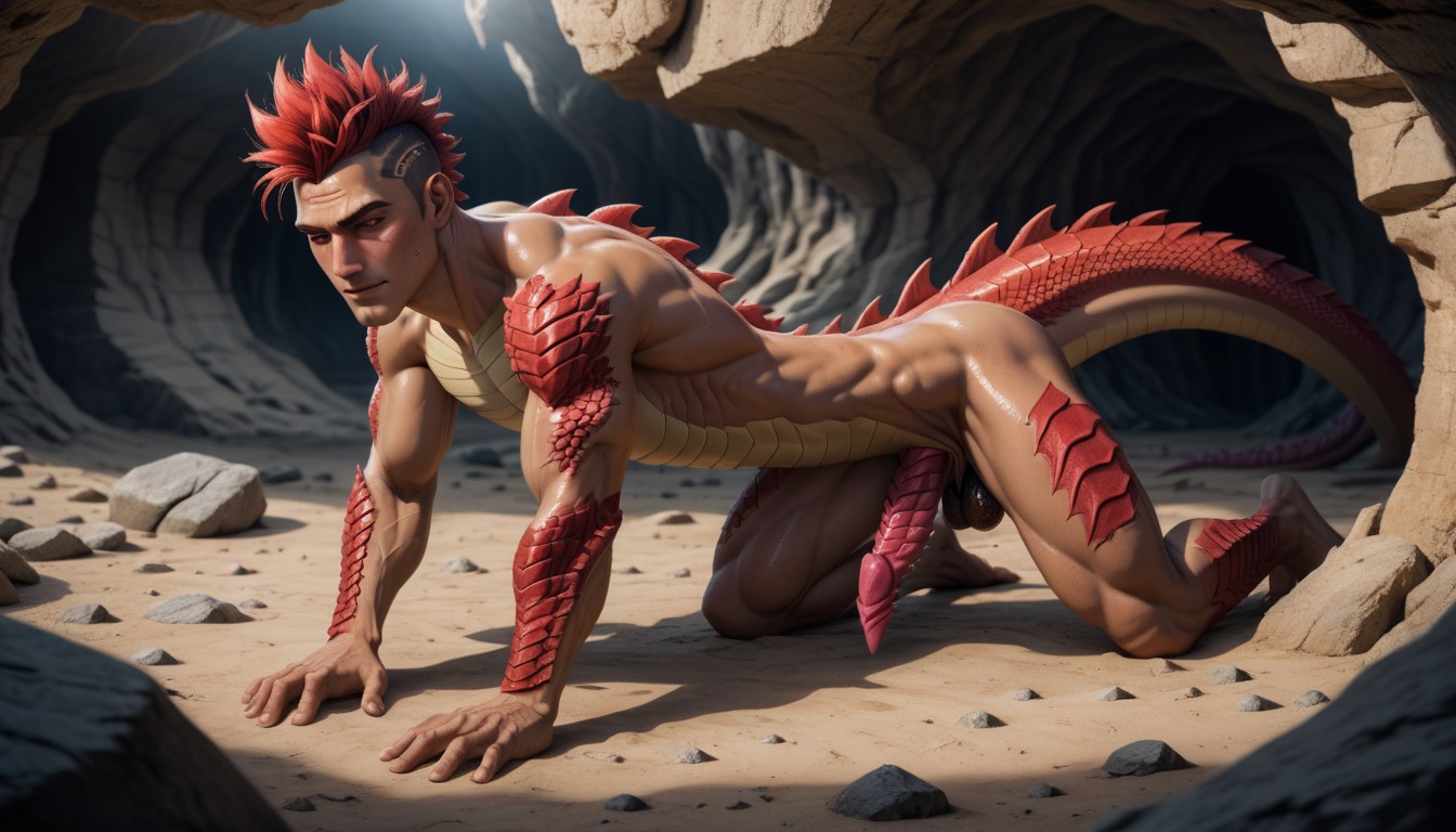 Messy Spiky Spiked Hair, Slit, Slit AI Gay Porn