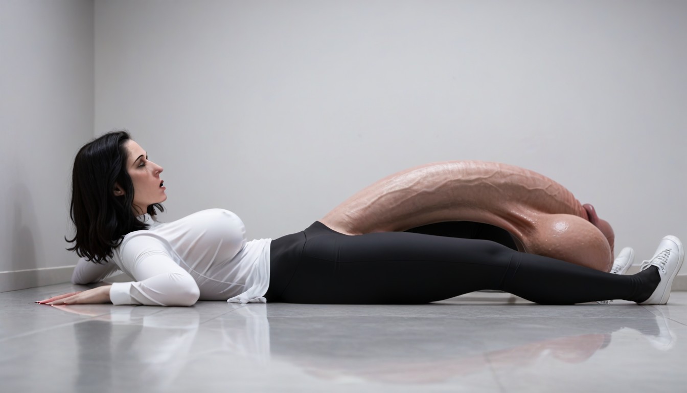 Verwirrtes Gesicht, Worried Face, Hyper Penis Transfrau KI-Porno