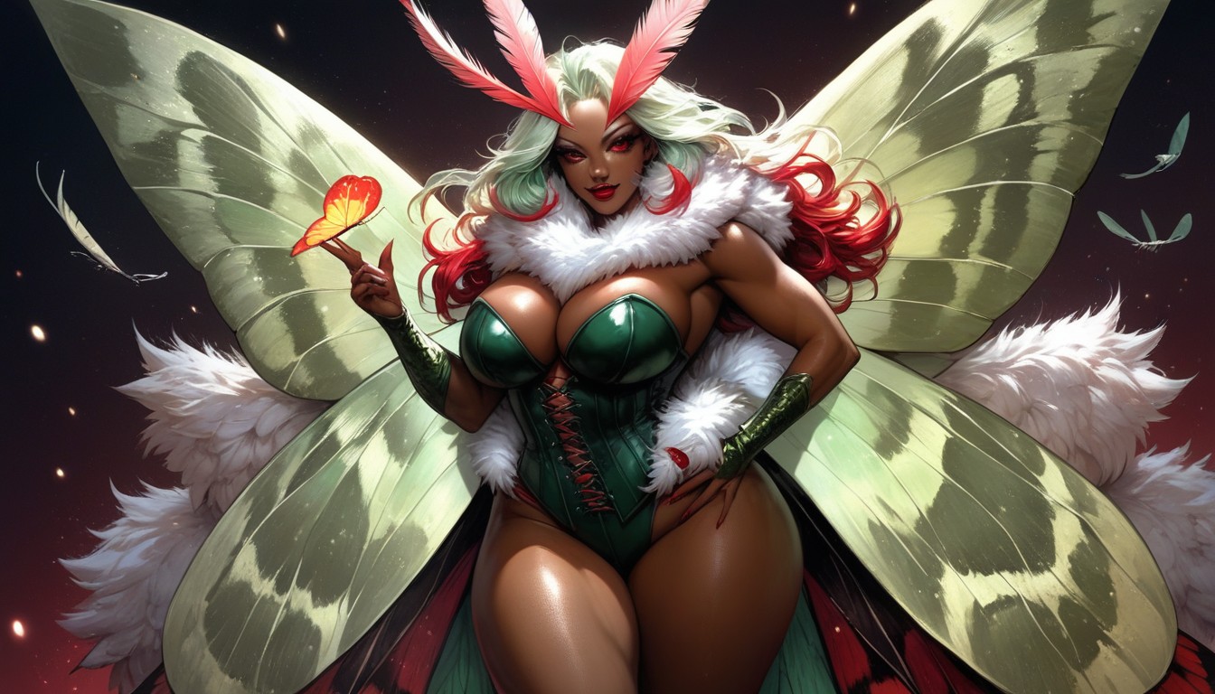 Big Moth Wings, Red Eyes, Moth Wing AI Porn