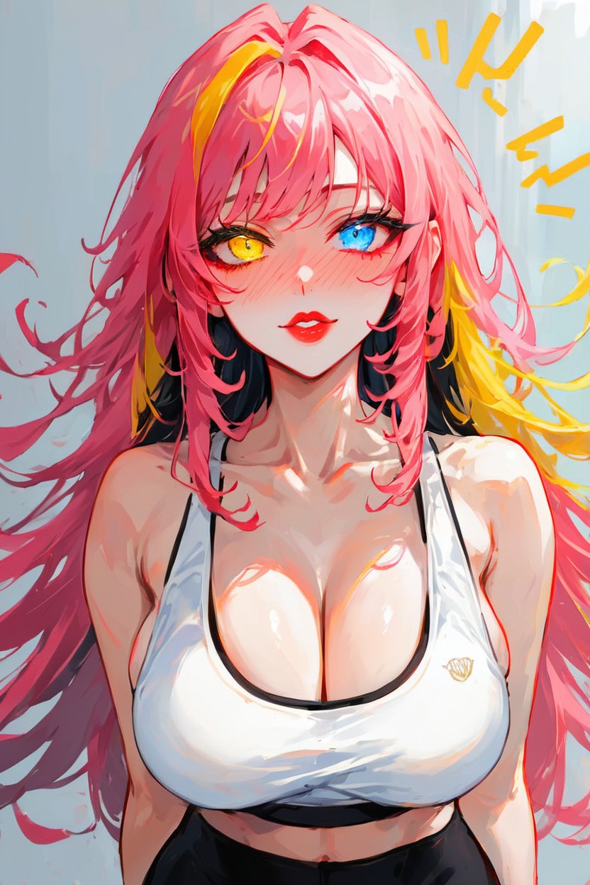 Pretty Face, Bounce Lines, Straight Bangs Hentai AI Porn