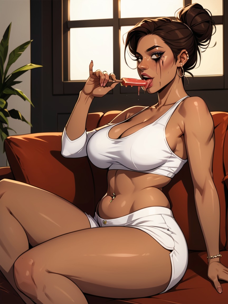 Relaxed, Side View, Lounging Hentai AI Porn
