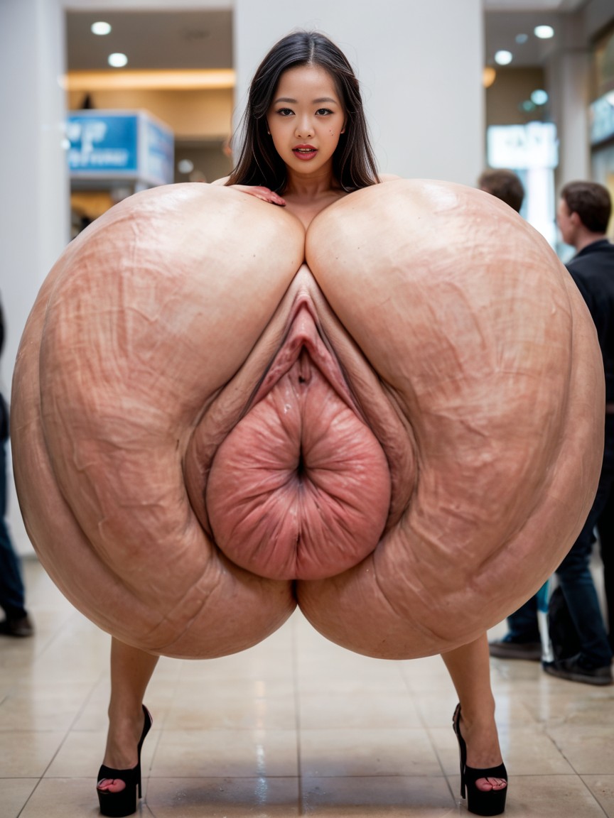 High Heels, Mall, Giant Labia AI Porn