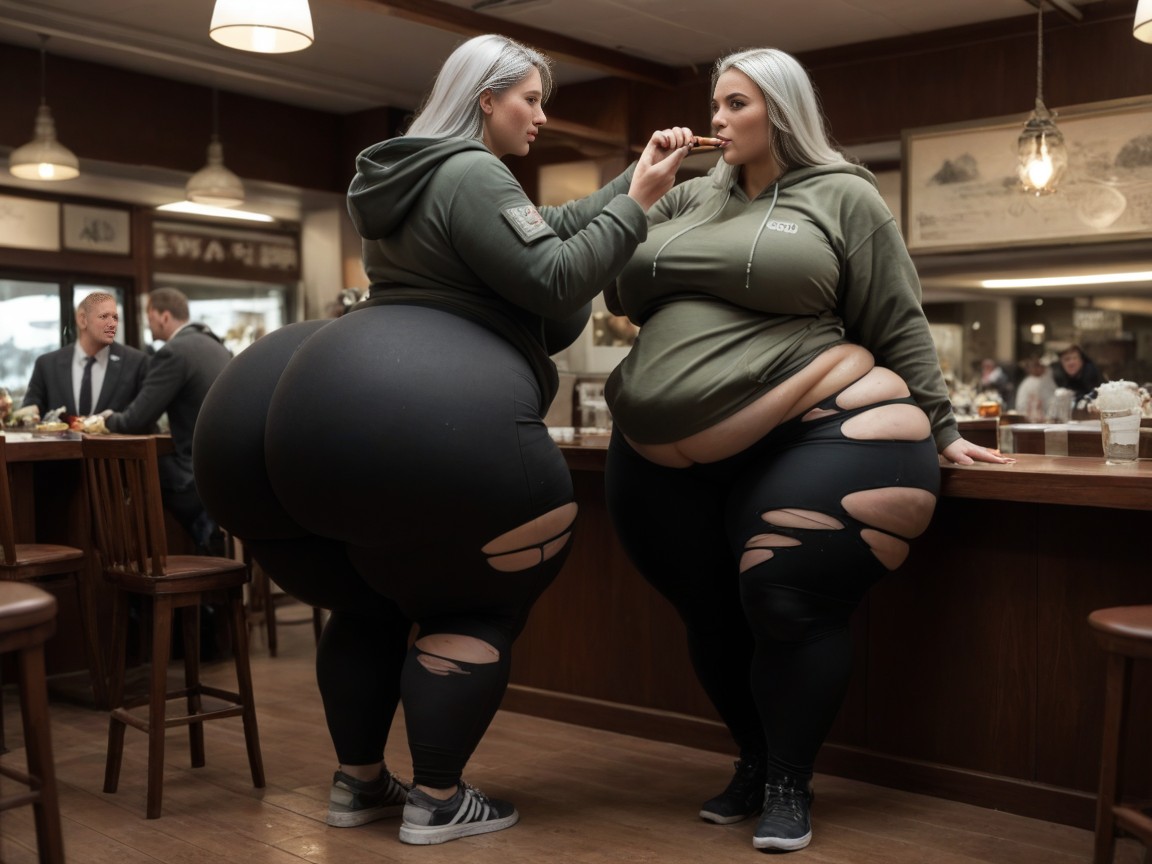 Side View, Massive Wide Hips, Force Feeding AI Porn