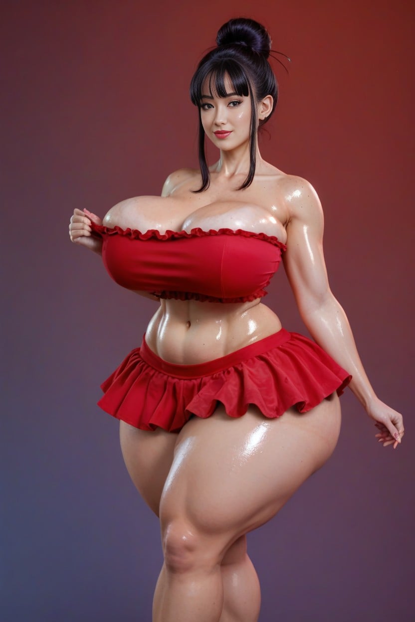 Huge Cleavage, Front View, Hyper Booty AI Porn