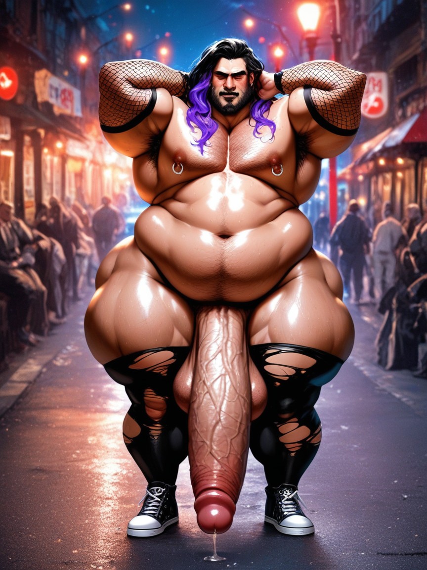 Curvy Body, Broad Shoulders, Penis Bigger Than Body AI Gay Porn