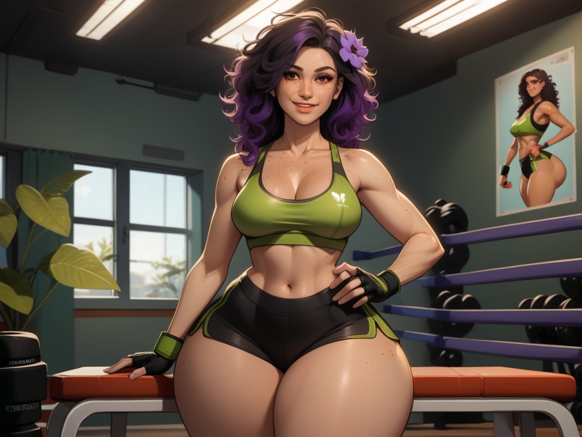 Freckles, High Brightness Effects, Vibrant Colors Latina AI Porn