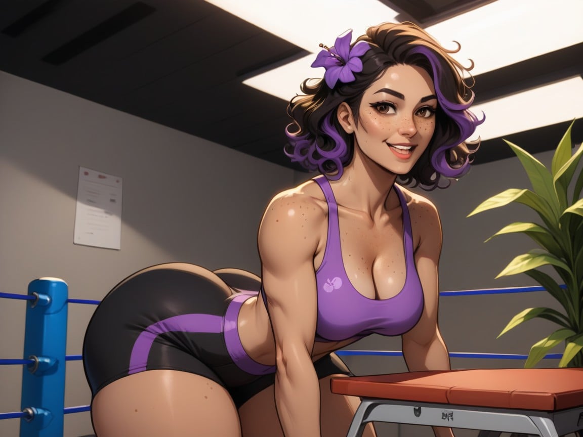 Rounded Abdomen, Boxing Gym Background, Rounded Porno IA Latina