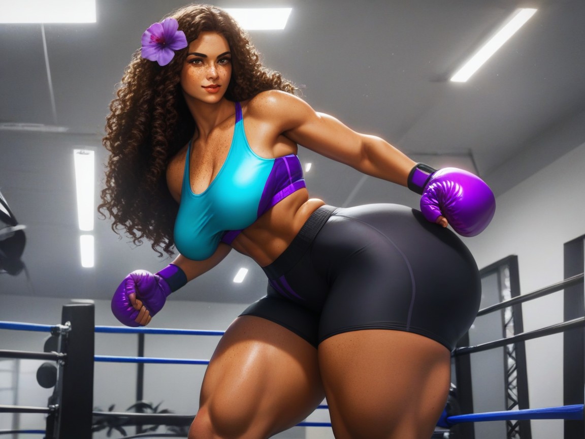 Sport Bra, Vibrant Colors, Natural Breasts AI Porn