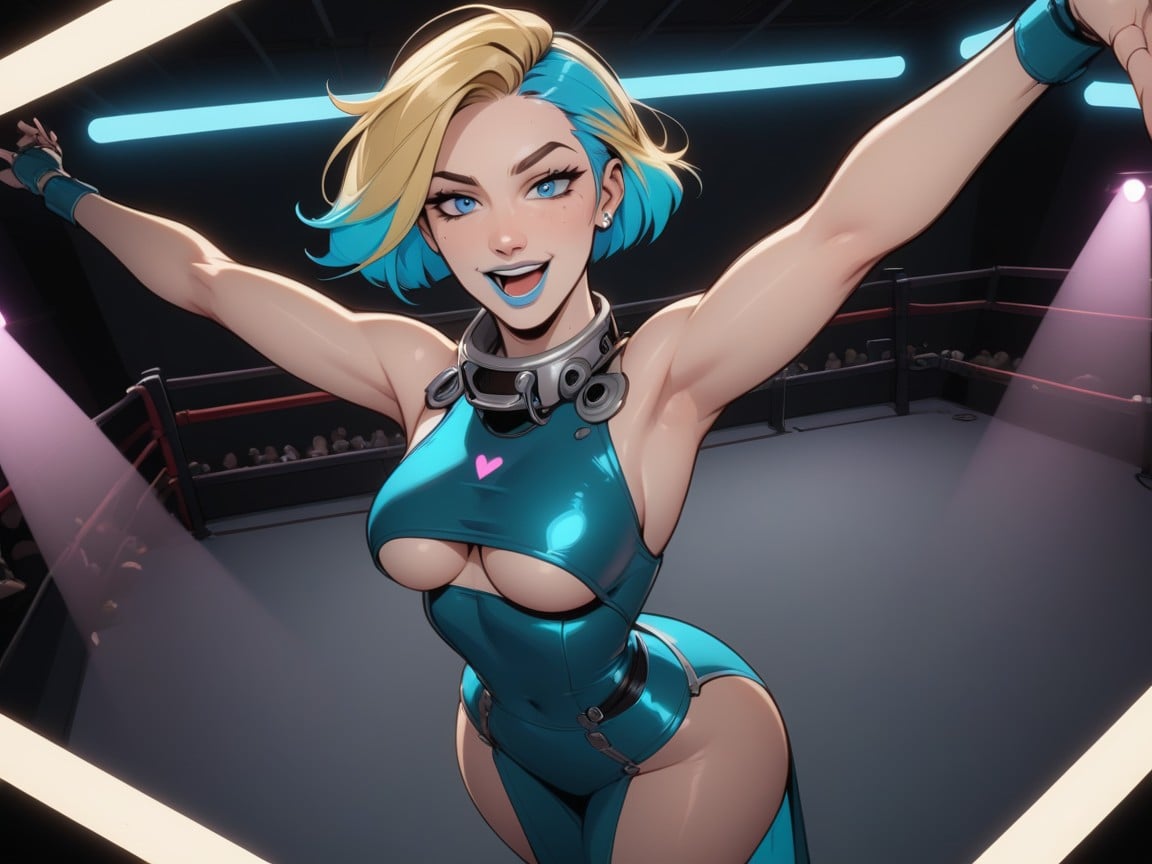 Rounded Ass, High Brightness Effects, Blonde Pixie Hair Latina AI Porn