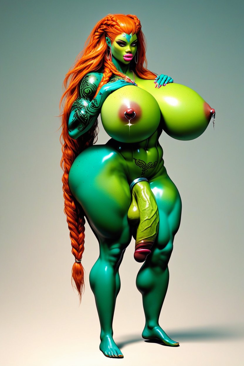 Thick Thighs, Alien, Hairless Tail Shemale AI Porn