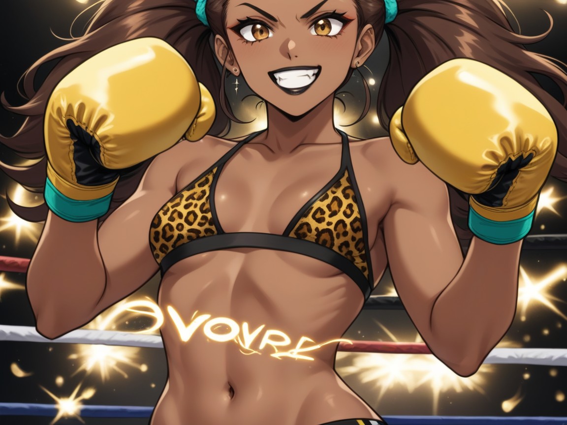 Speed Bag In Background, Wide Round Hips, Close Up AI Porn