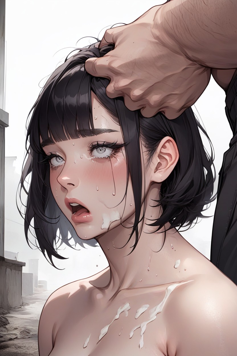 Medium Bob Hair, From Side View, Surprised Hentai AI Porn