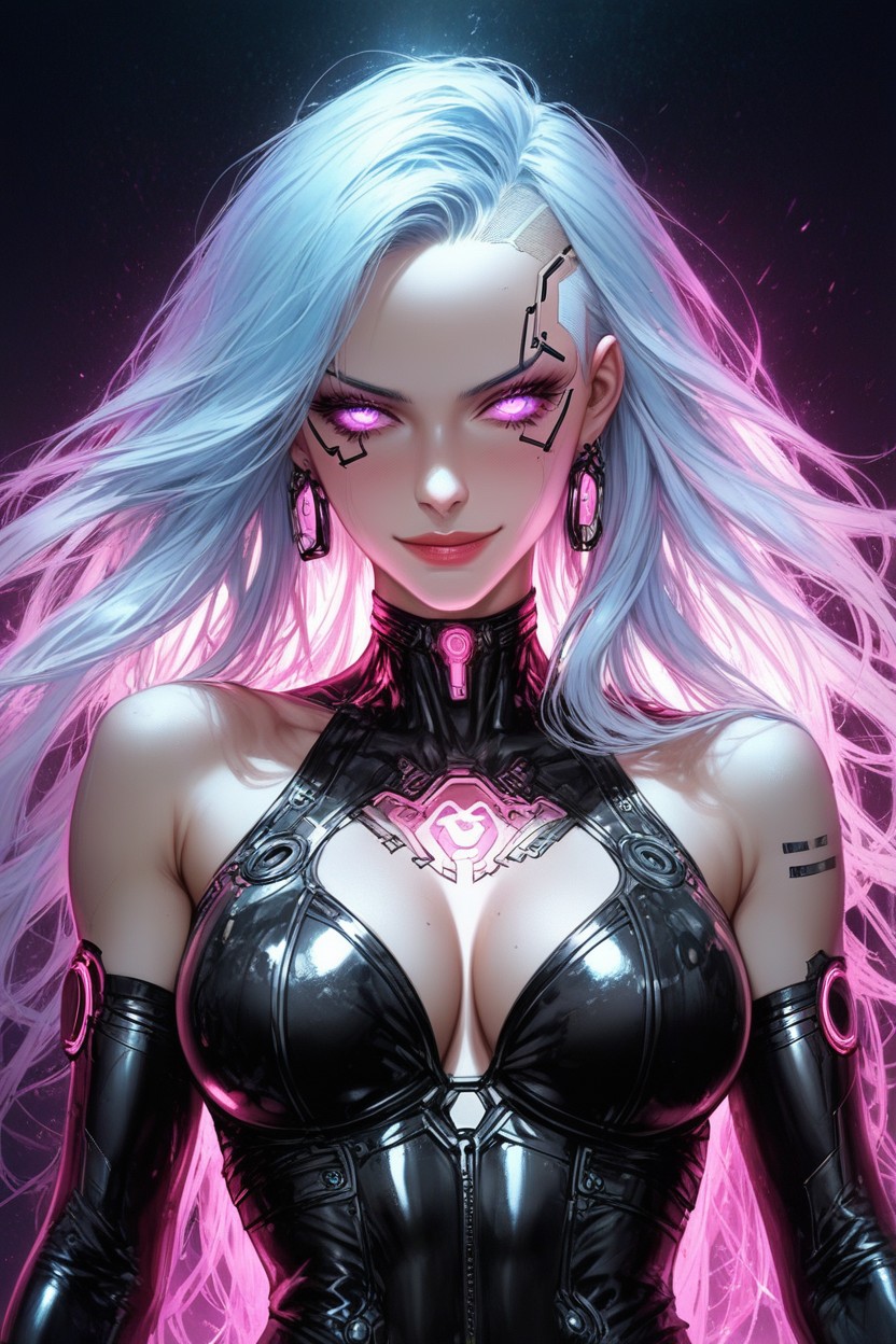 Glossy Black Latex Bodysuit, 18+, Enhancing Her Aura Of Pleasure And Controlultra-hd Anime AI Porn