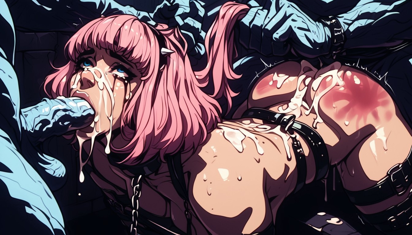 Her Looking Up, Hourglass Figure, Tanned Hentai AI Porn