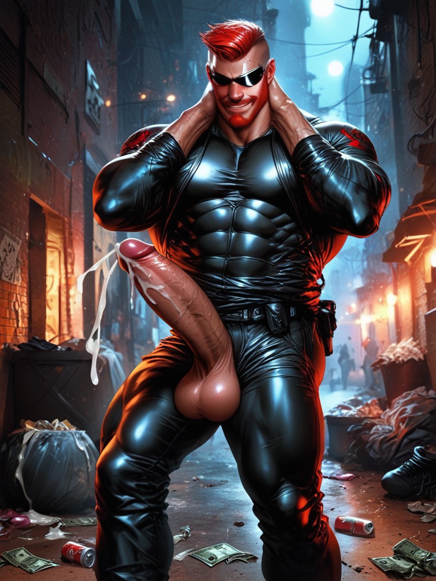 Arsenal, Wearing Sleek Black Combat Boots With Red Soles, Cum Everywhere Porno gay IA