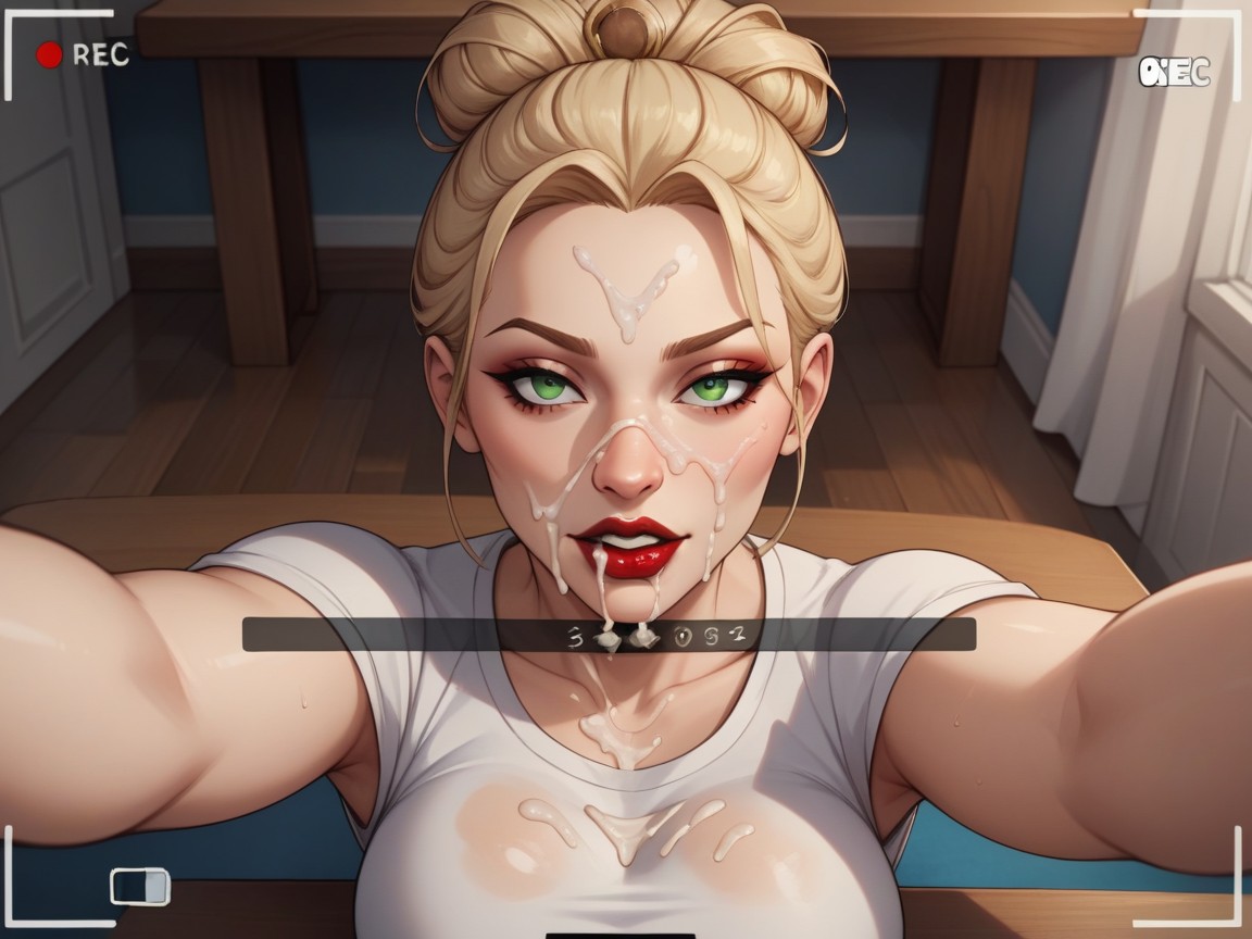 Erect Nipple Bulge, Camera View, Mouth Full Of Cum AI Porn