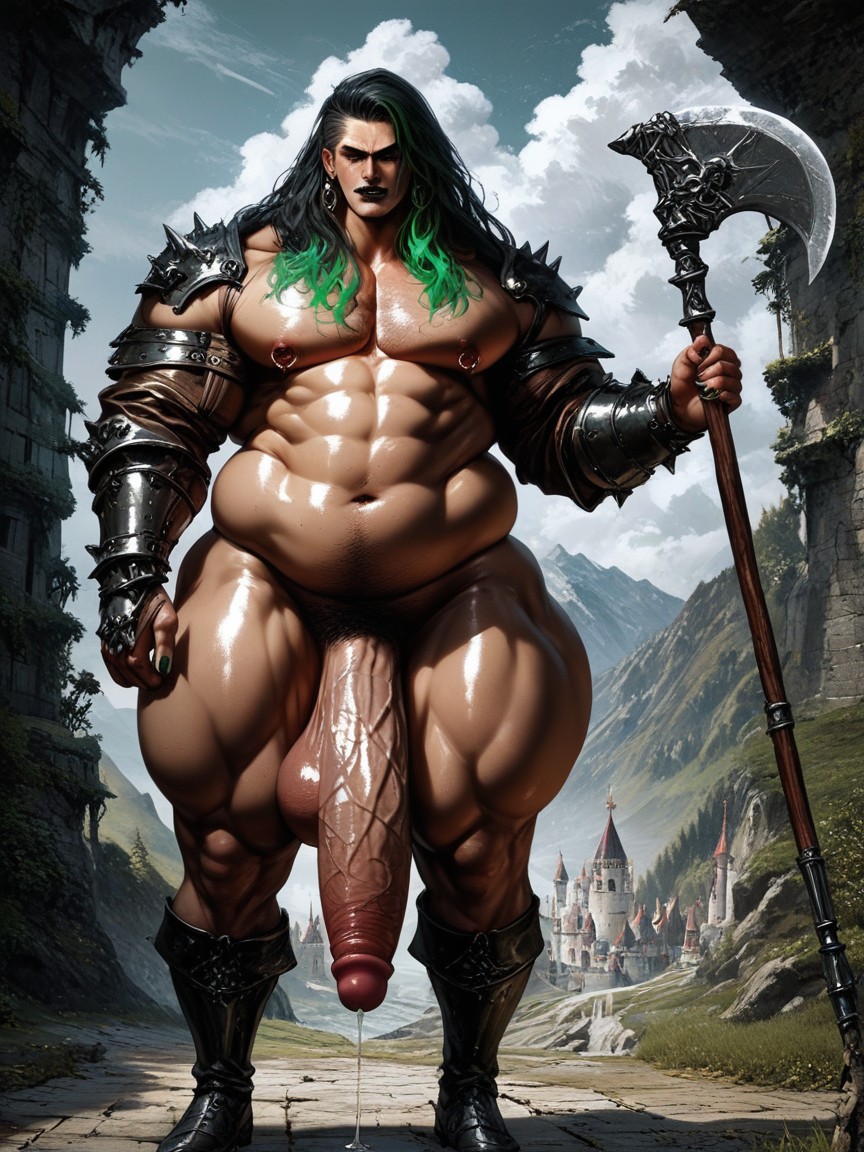 Female Face, Veiny Penis, Mountains AI Gay Porn
