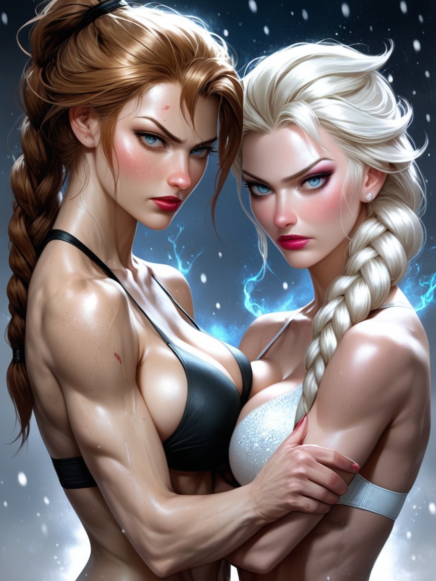 Snowing, Glowing White, Fist Very Close To Viewer Hentai AI Porn