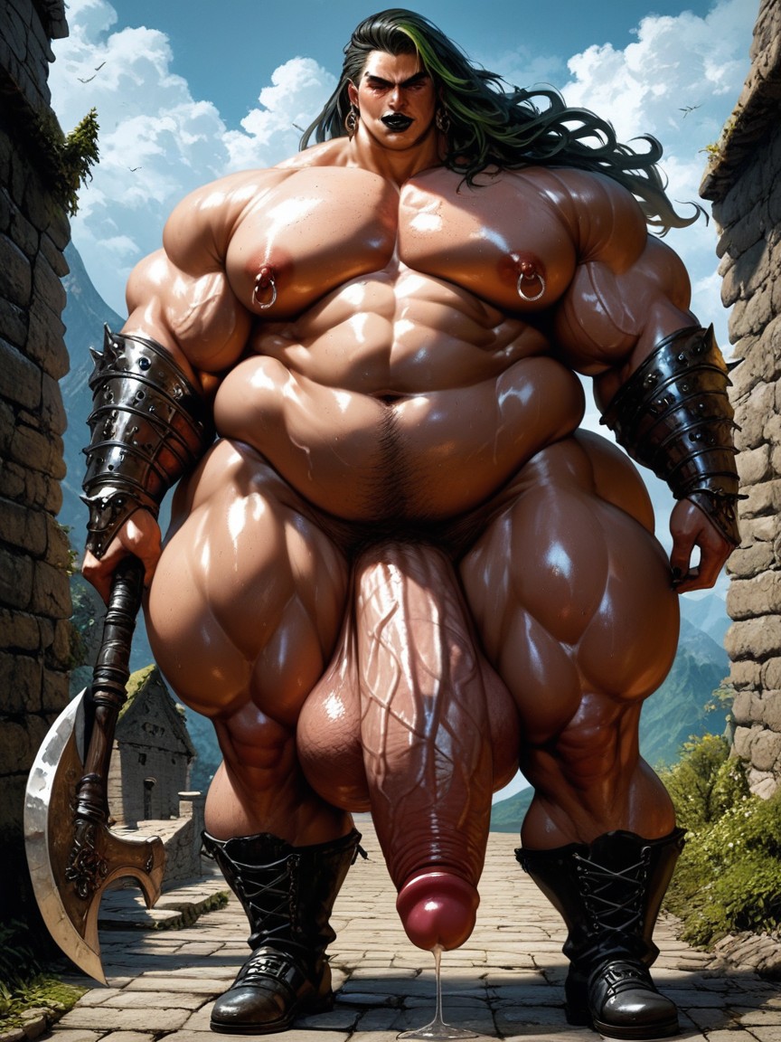 Feminine Wide Hips, Holding Axe, Huge Bubble Butt Porno gay IA