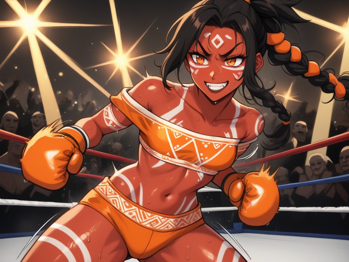 Boxer, Waist Length Hair, Wet Skin Hentai AI Porn