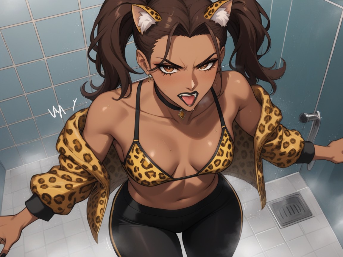 Boxer, Black Yoga Pants, Close Up AI Porn