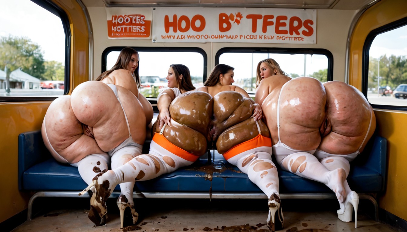 Heavy Pendulous Tits, Mud, Wide Thick Fat Thighs BBW AI Porn