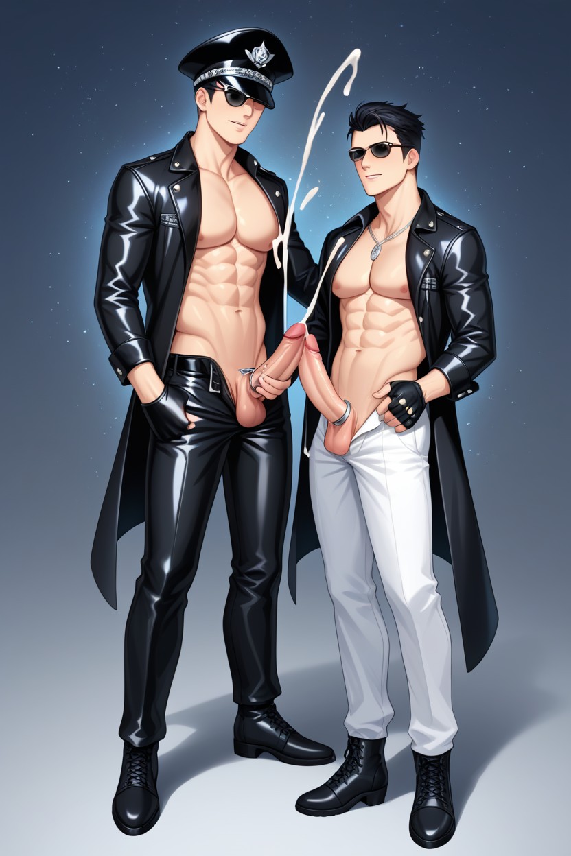 Twenty, Silver Cock Ring Visible, Harem AI Gay Porn