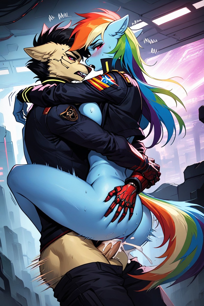 Cyberpunk Hacker, Anatomically Accurate, 廣角 AI獸人黃片