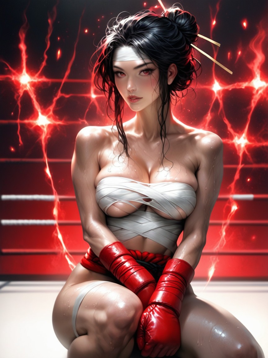 In Boxing Ring Corner, Ultra Detailed, Depth Of Field Hentai AI Porn