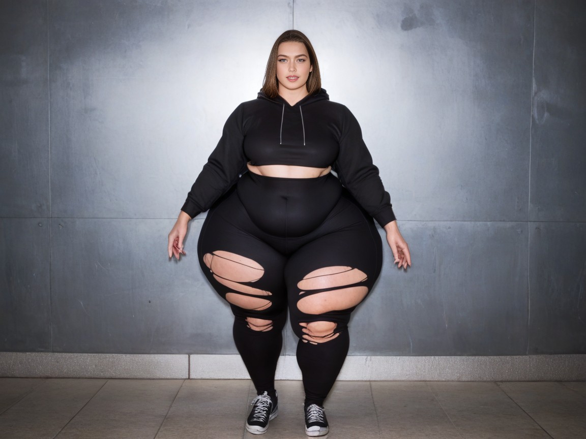 Outdoors, Massive Hips, Restaurant AI Porn