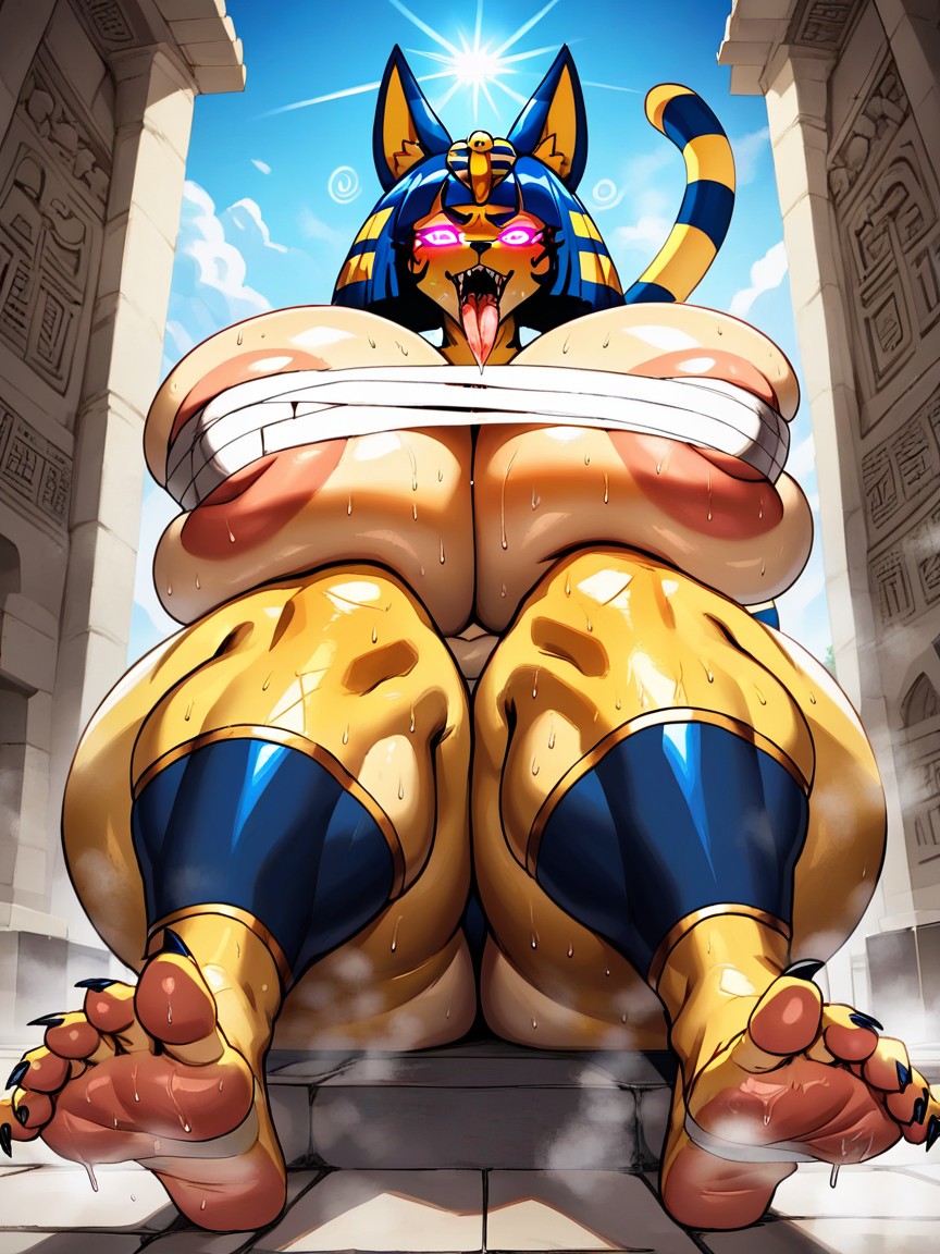 Cover Nipples With Bandages, Wet Tongue, Sweaty Thighs Porno IA Furry