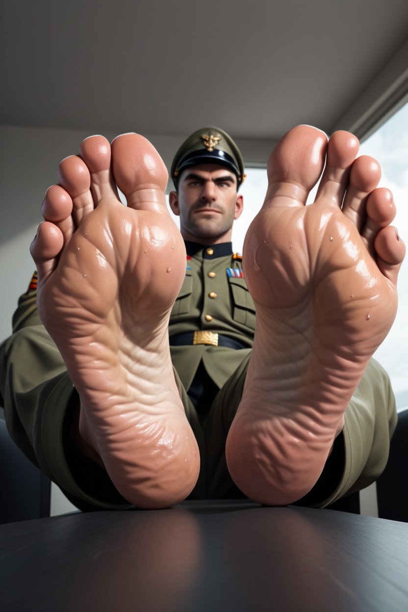 Army Setting, Naked, Foreskin AI Gay Porn
