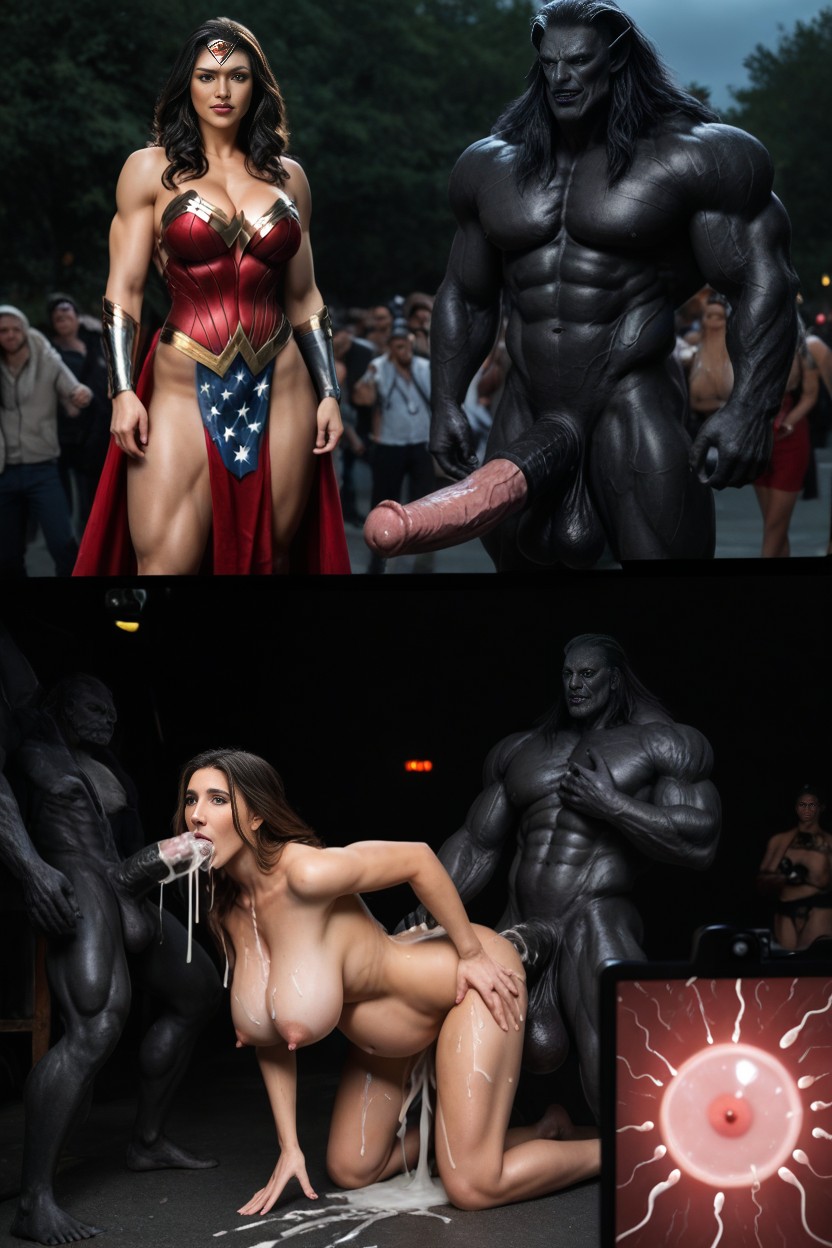 Impregnation Bubble, Restrained, Futanari Muscular Huge Gigantic Dark Evil Black Beast Monster AI Porn