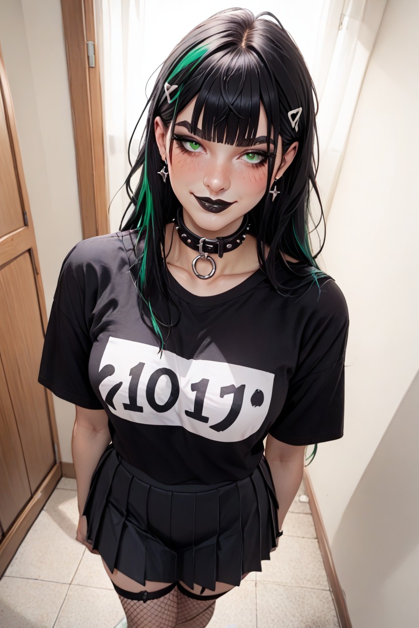 Collar, Top Down, Rounded Breast Hentai AI Porn