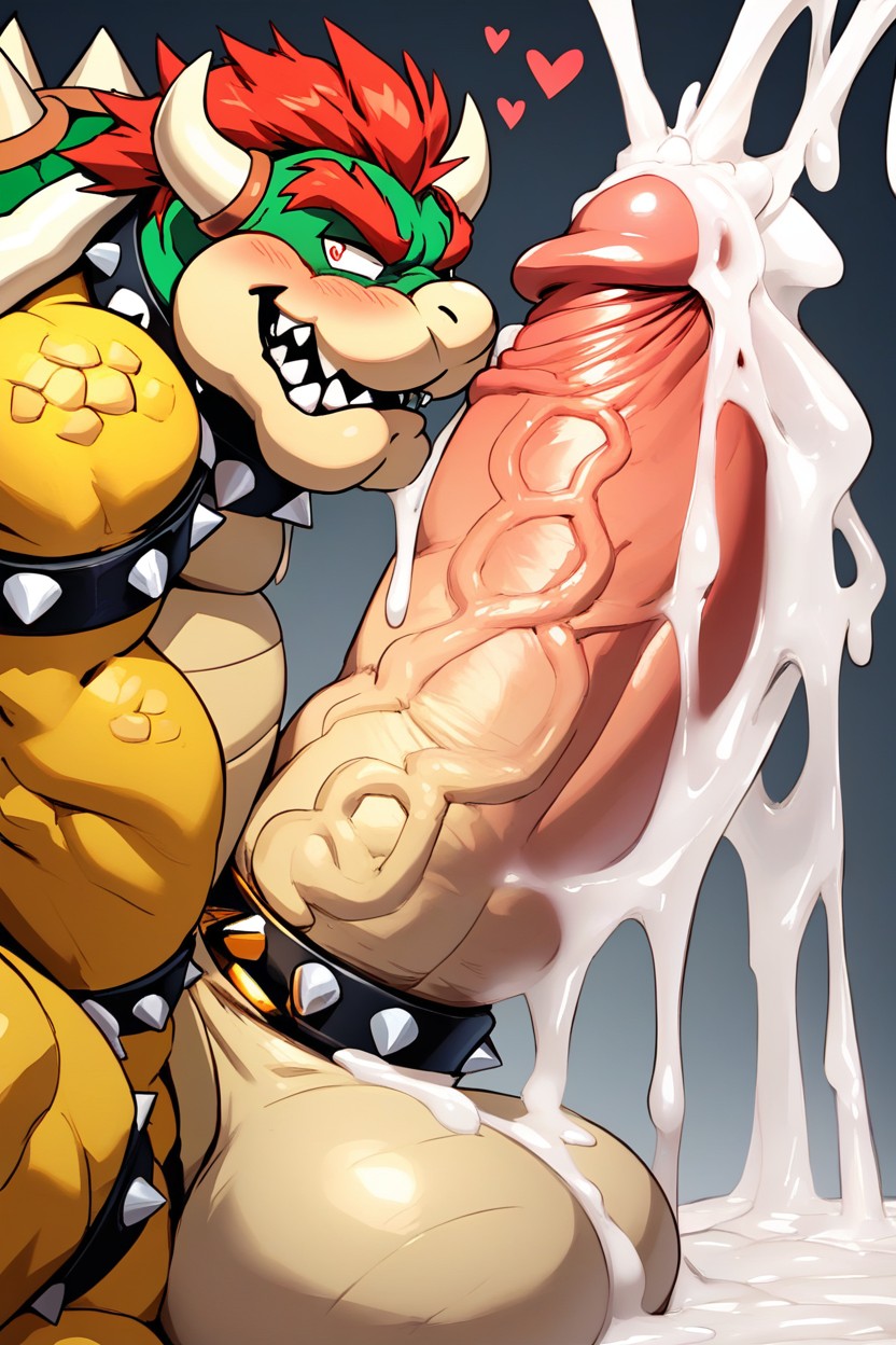 Cumshot, Body Covered In Semen, Fat Bowser Only AI Porn