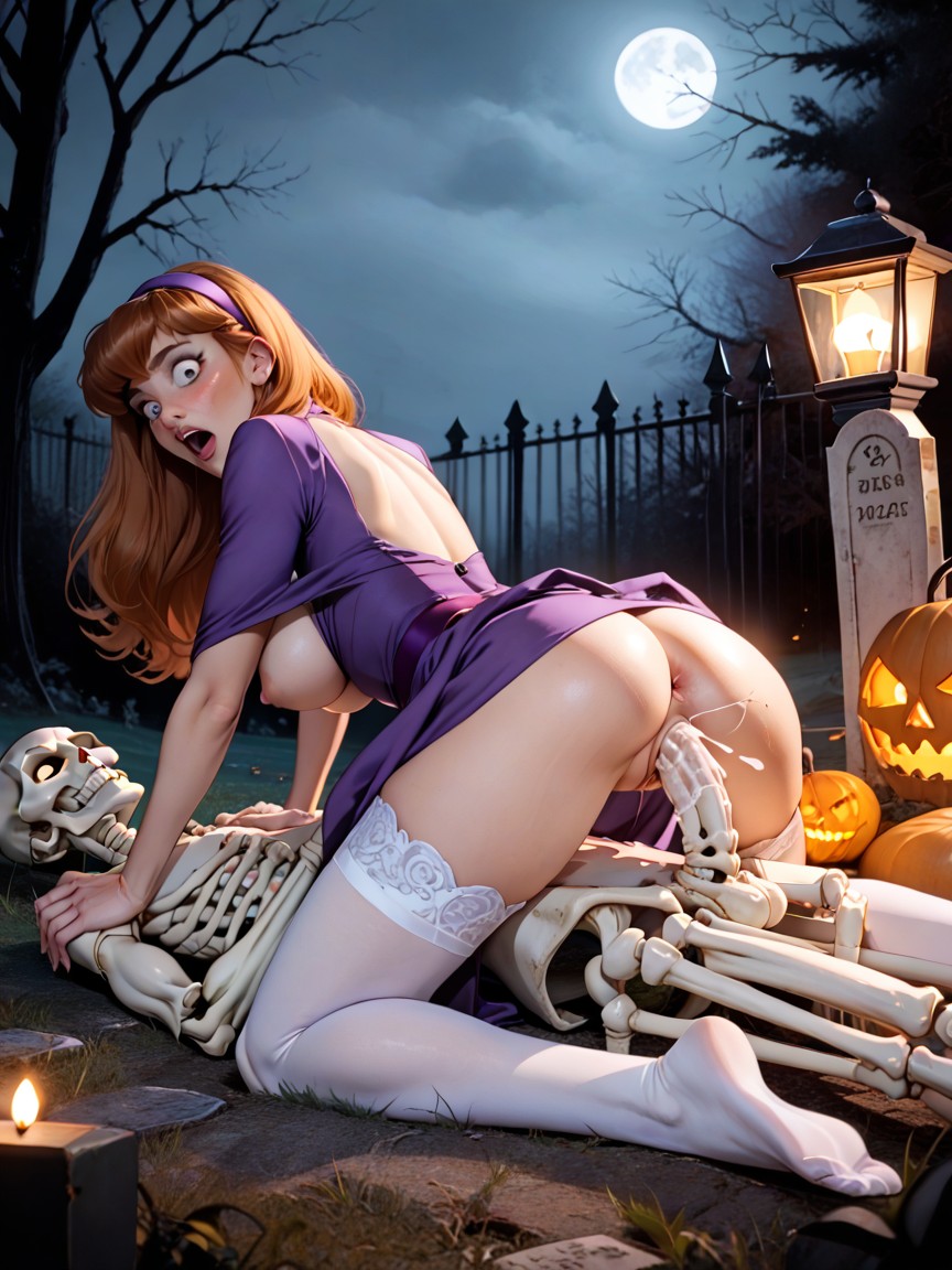 Moonlight, Horny, Purple Dress Hentai AI Porn