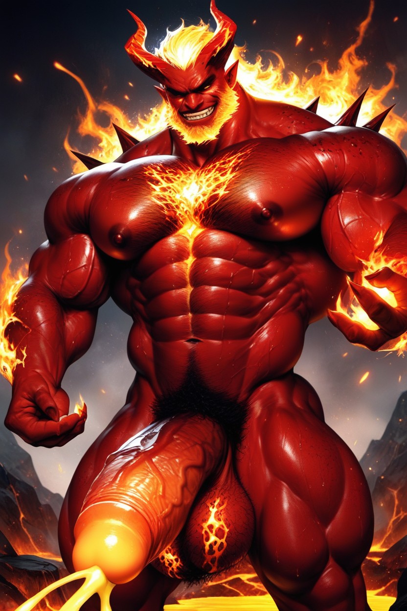 Glowing Cum, Devil Male, Hyper Furry Dick AI Gay Porn