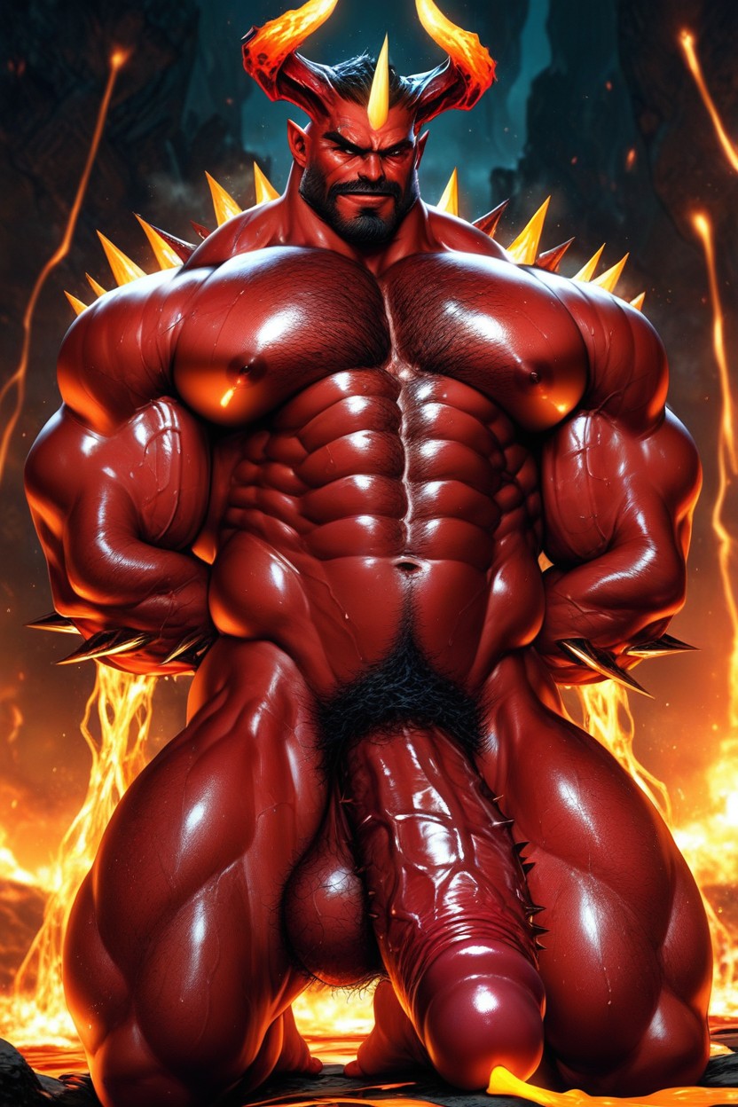 Hairy Balls, Du Bas Vers Le Haut, Spiked Cock Porno IA Gay