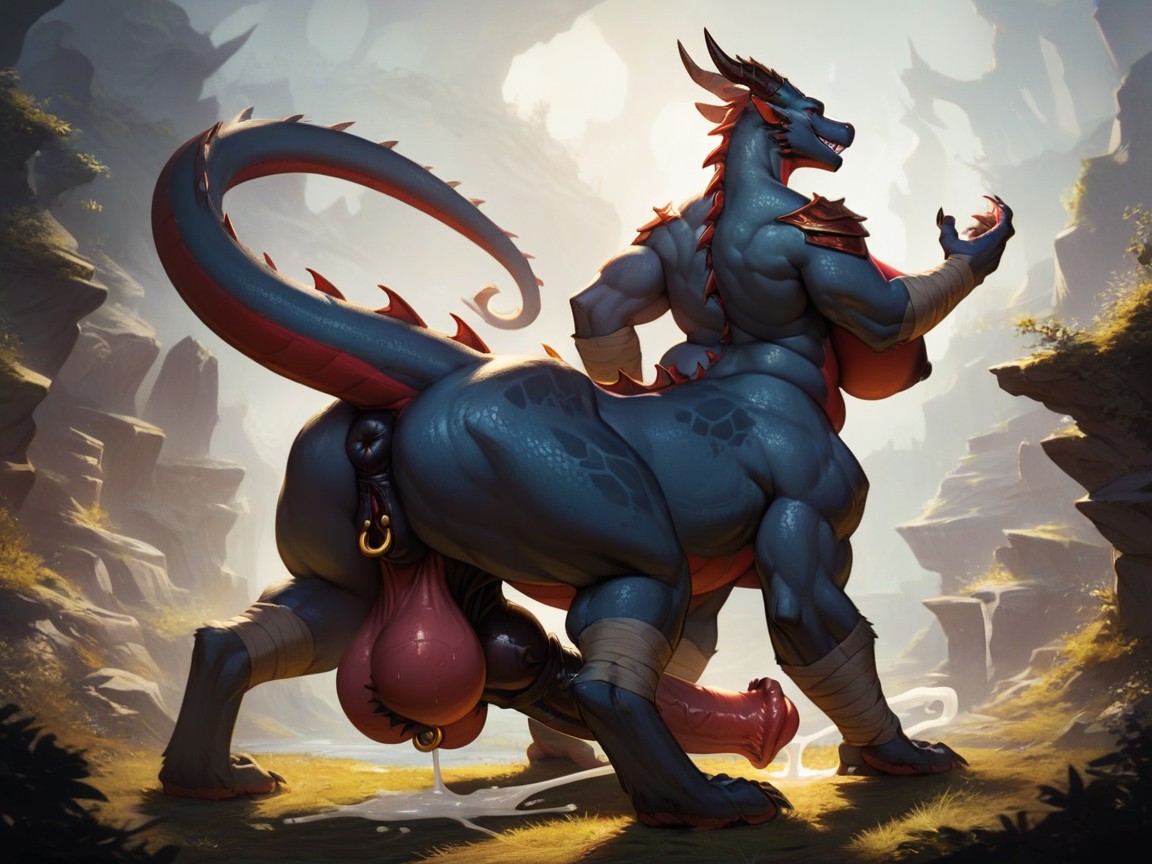 Huge Arms, Cinematic Lighting, Leg Wraps Porno IA Furry