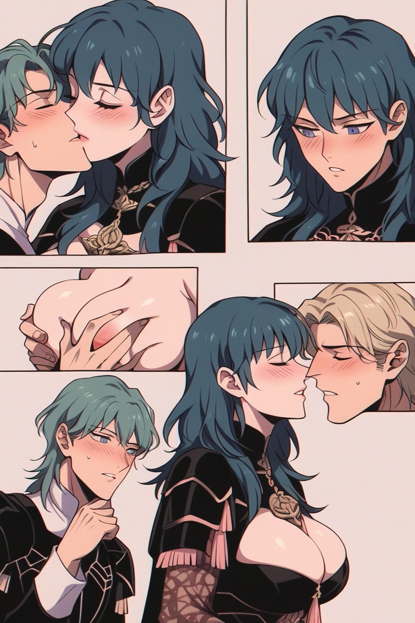 Resting Face On Breasts, Nose Between Breasts, Going Brrr Between Tits Hentai AI Porn