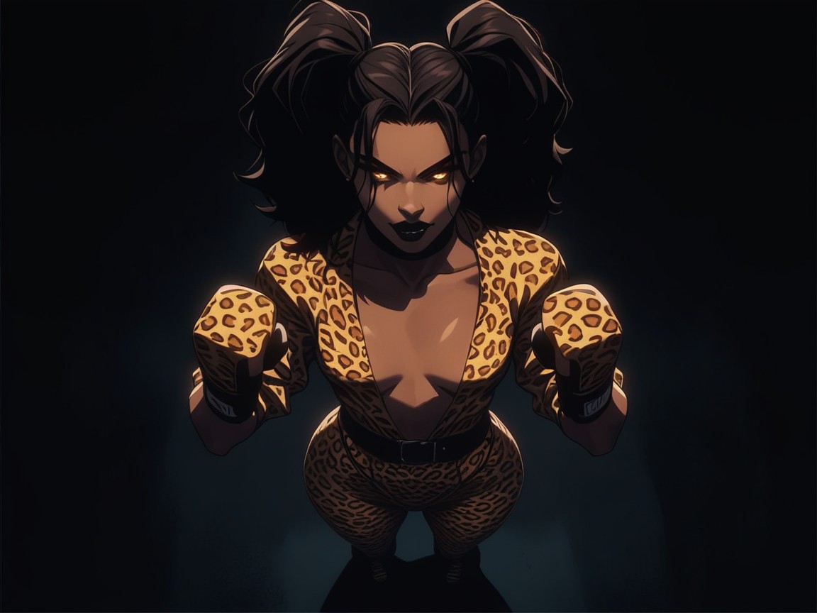 Black Lipstick, Yeux Marrons, Dark Skin Brown Porno IA Latina