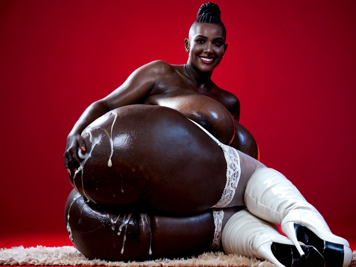On Side, Horny, Cum Dripping On Ass BBW AI Porn