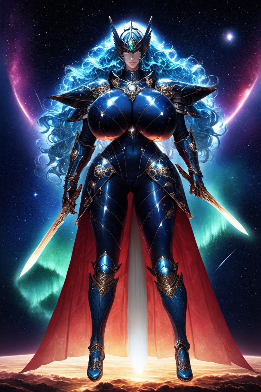 Stars, Northern Lights Comets, Full Body Hentai AI Porn