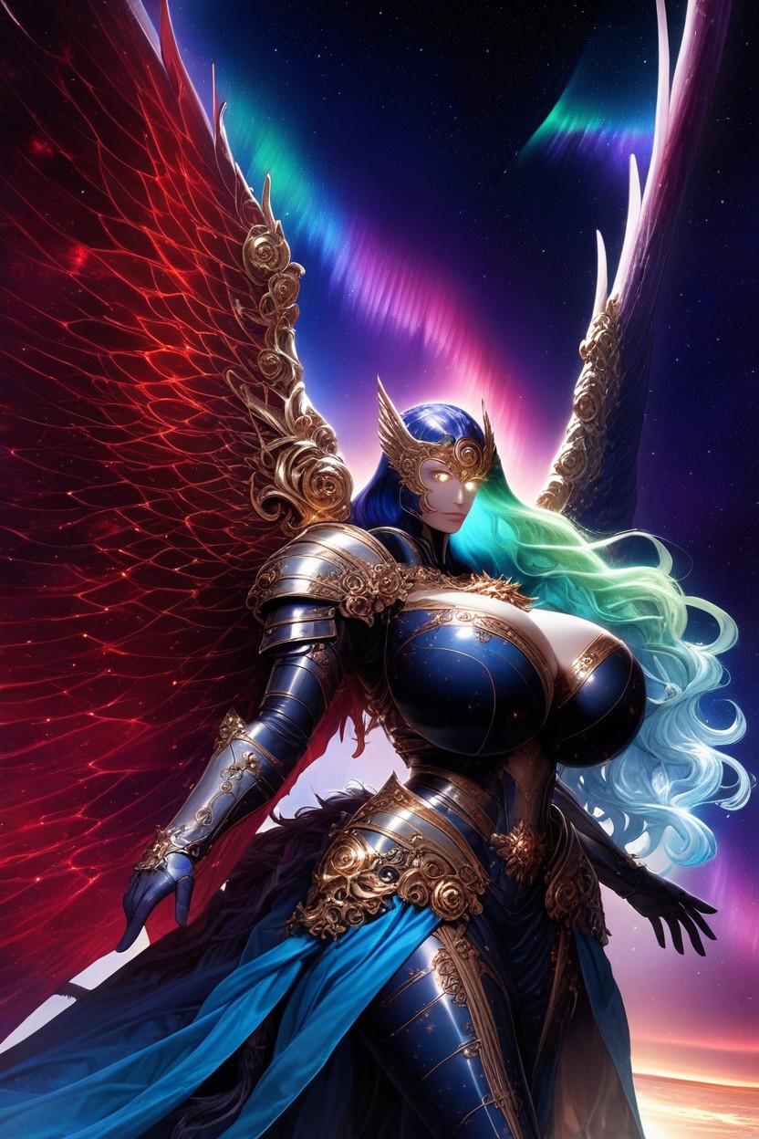 Cosmic Knight, Northern Lights Comets, Helmet With Visor Hentai AI Porn